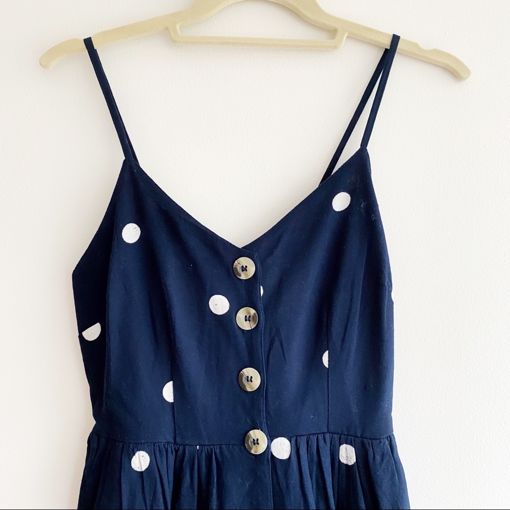Japna Navy & White Dot Midi Dress - Junior Med - Picture 2 of 3